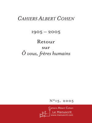 cover image of Cahiers Albert Cohen N°15